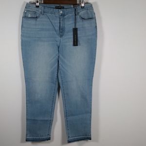 Chico's black label skinny zipper pocket jeans